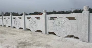 黄山芝麻白河道栏杆 石材栏杆