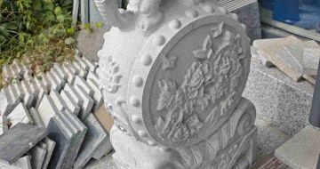 黄山芝麻白抱鼓石 庭院抱鼓石