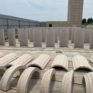 黄山黄金麻别墅柱皮 异形 线条定制