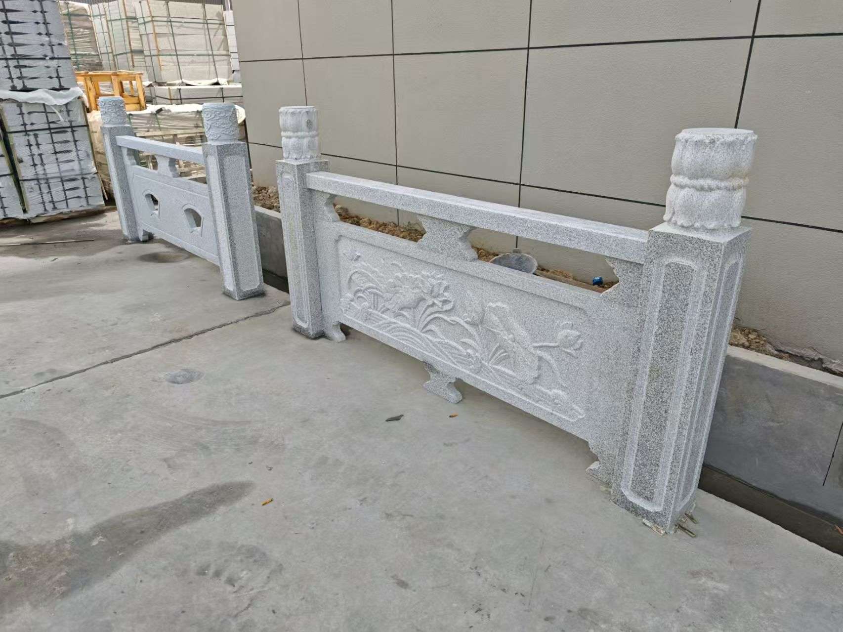 黄山芝麻白河道栏杆 石材栏杆